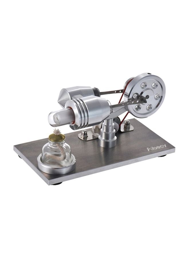 NIBEMINENT Hot Air Stirling Engine Heat Power Electricity Generator Machine With LED Light Educational Toy 19.30x13.70x11cm - Image 1