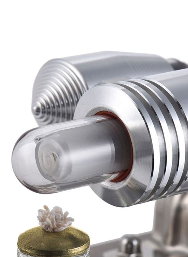 NIBEMINENT Hot Air Stirling Engine Heat Power Electricity Generator Machine With LED Light Educational Toy 19.30x13.70x11cm - Image 4