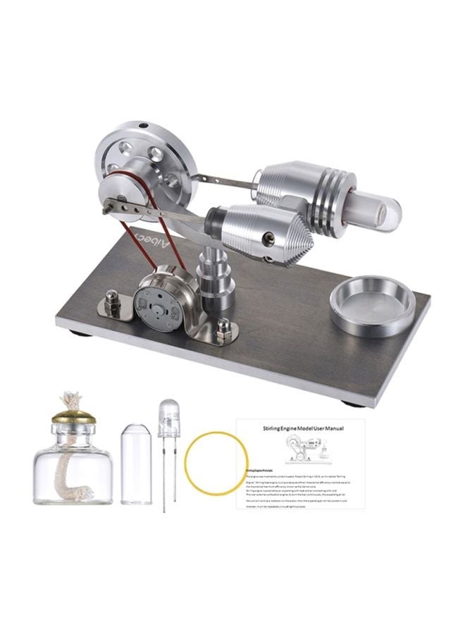 NIBEMINENT Hot Air Stirling Engine Heat Power Electricity Generator Machine With LED Light Educational Toy 19.30x13.70x11cm - Image 5