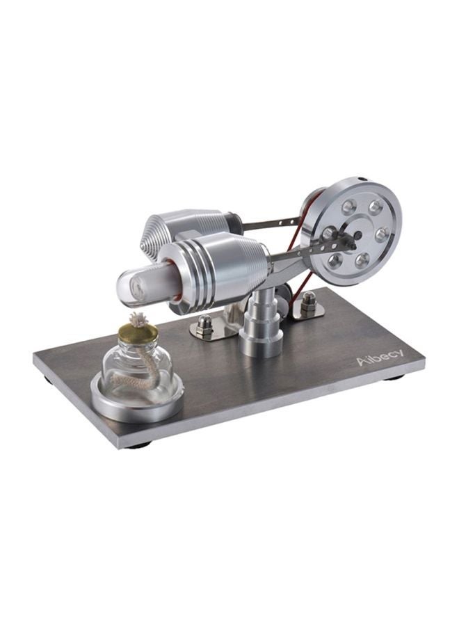 NIBEMINENT Hot Air Stirling Engine Heat Power Electricity Generator Machine With LED Light Educational Toy 19.30x13.70x11cm - Image 3