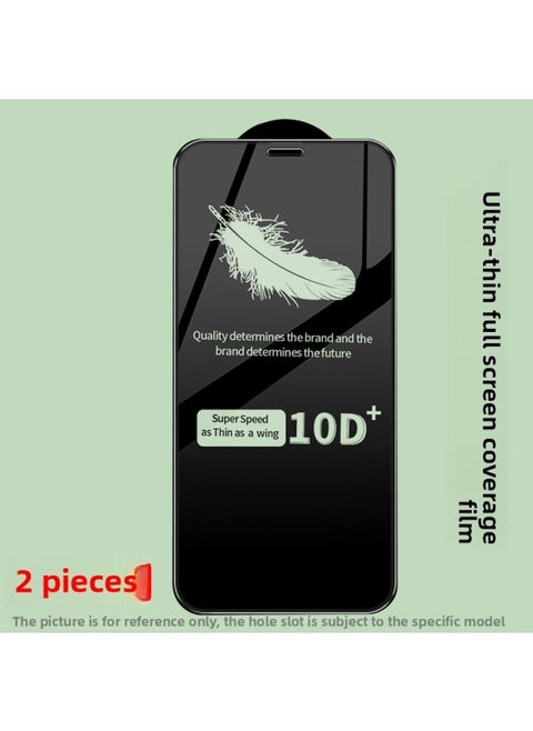 For 13 For Iphone 14Plus Tempered Film For Iphone15Pro 16 Anti-peep Film 12 11 Full Screen Coverage XR XS-Colour:【ultra-thin 10d+ Full Screen★Black Border】2-piece Package—bare Metal Gaming Touch Is More Sensitive-Size:For Iphone 13 Mini