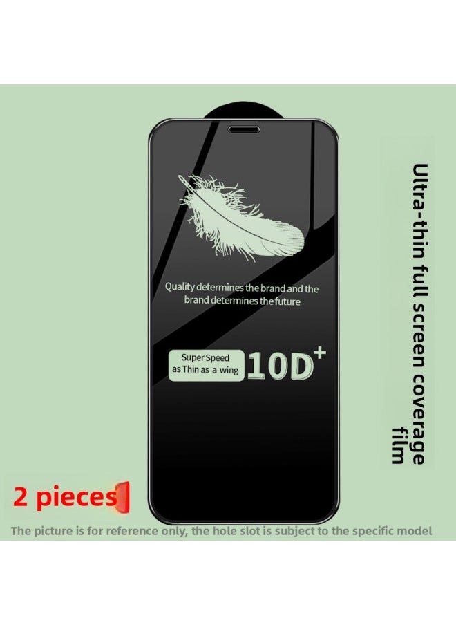 Generic For 13 For Iphone 14Plus Tempered Film For Iphone15Pro 16 Anti-peep Film 12 11 Full Screen Coverage XR XS-Colour:【ultra-thin 10d+ Full Screen★Black Border】2-piece Package—bare Metal Gaming Touch Is More Sensitive-Size:For Iphone 13 Mini  - Image 1