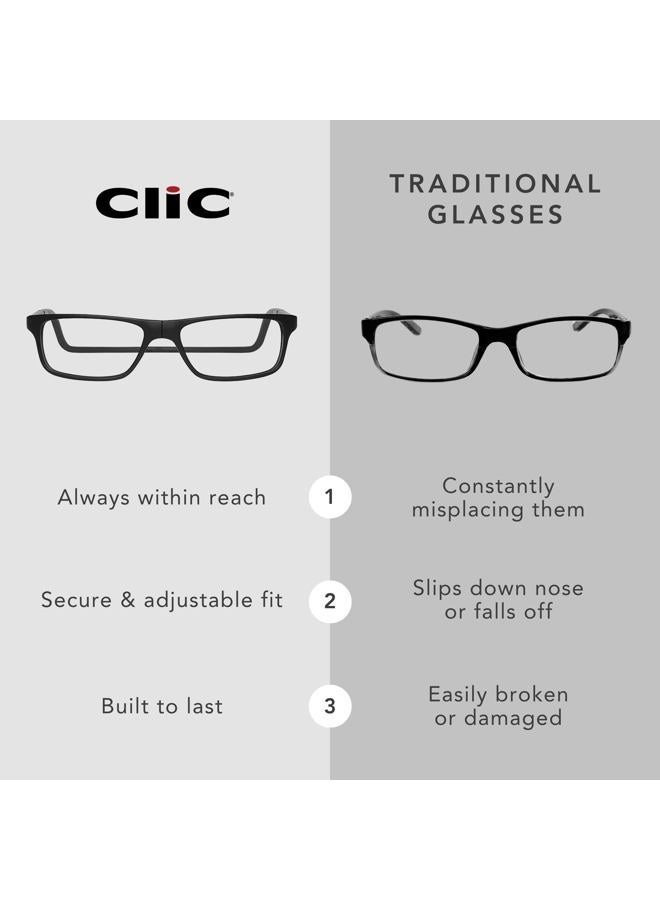 clic Magnetic Reading Glasses - Adjustable Neck Hanging Readers - Secure Fit with Rigid Headband - Original Expandable (M-XL, Jean Blue, 3.00) - Image 3
