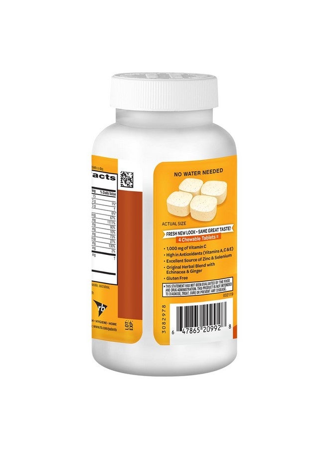 Airborne 1000mg Vitamin C + Zinc Immune Support Supplement Chewable Tablets, Citrus Flavor with Powerful Antioxidants Vitamins A C & E, 116 Chewable Tablets (2 Pack) - Image 3