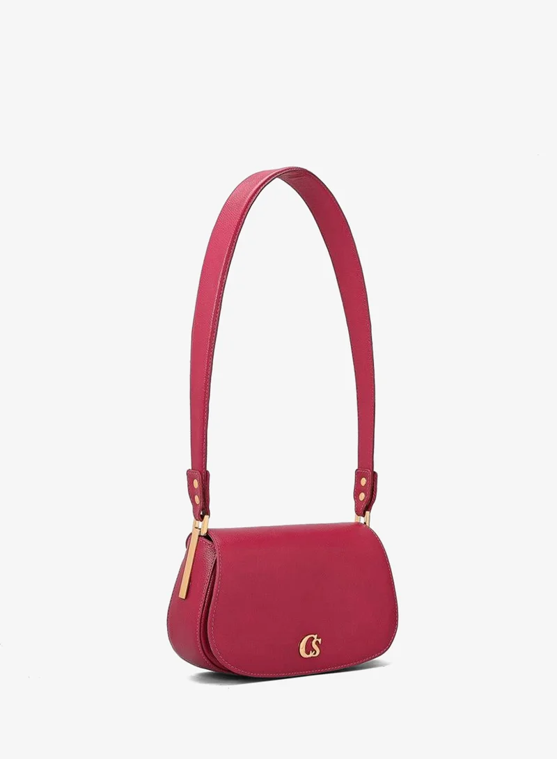 Fuchsia Pink Shoulder Saddle Bag