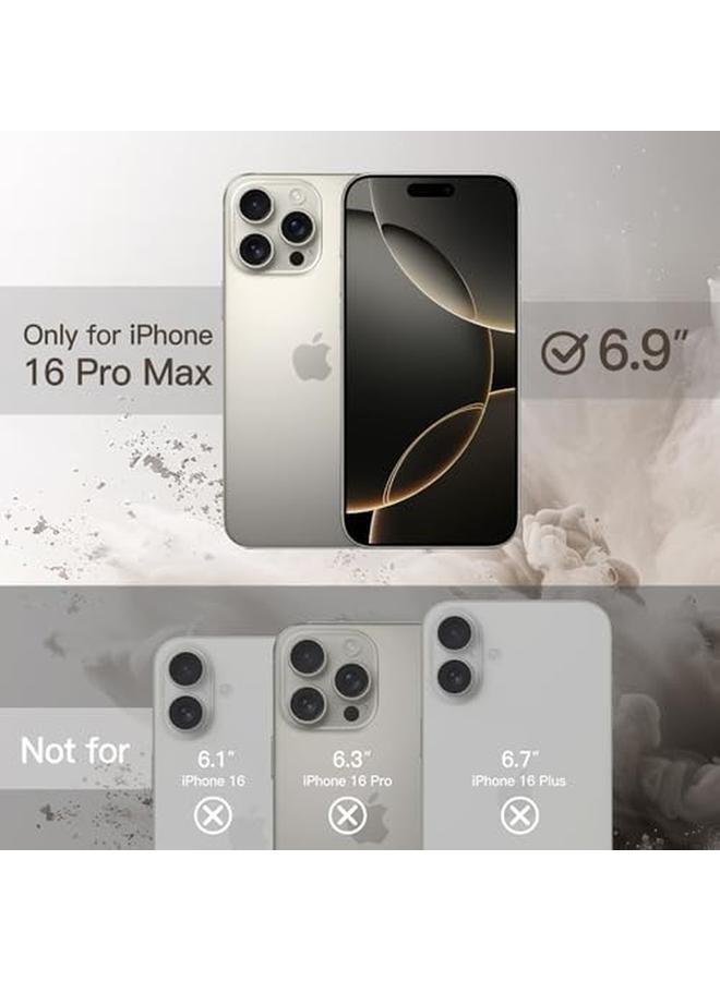 جي تيك جراب مغناطيسي لهاتف Iphone 16 Pro Max مقاس 6.9 بوصة متوافق مع غطاء Magsafe المقاوم للصدمات ومضاد للصدمات بلون سادة وإطار TPU غير لامع ومضاد للخدش وظهر شفاف من التيتانيوم الطبيعي - Image 2