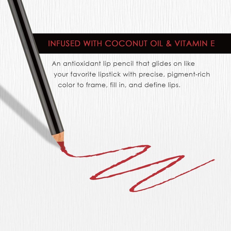 Bodyography Crimson Lip Pencil | Lip Liner Pencil with Coconut Oil, Vitamin E & C | Long-Lasting, Matte Liner for Definition & Color | Makeup Essential for Smooth Lip Contour - Image 3