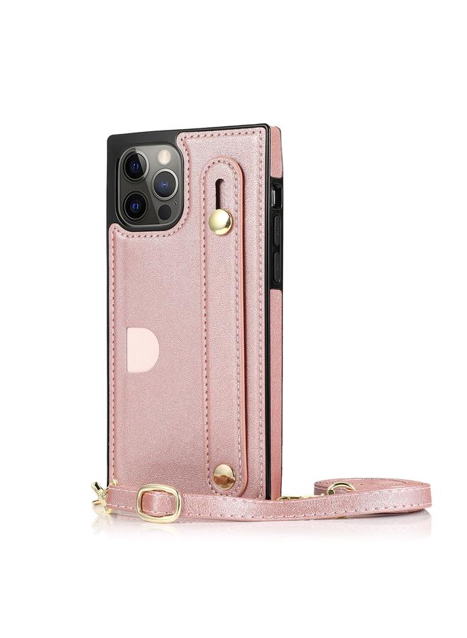 Zaboon Case For iPhone 12 Pro Max PU+TPU Shockproof Protective Case with Crossbody Lanyard & Holder & Card Slot & Wrist Strap - Image 2