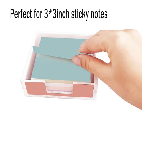 Supfoxer Marble White Sticky Notes Holder，Memo Sticky Holder for 3" x 3" Adhesive notepads Storage Tray Despensers Office Desk Accessories Suppplies - Image 5