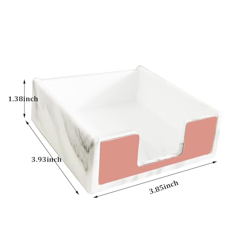 Supfoxer Marble White Sticky Notes Holder，Memo Sticky Holder for 3" x 3" Adhesive notepads Storage Tray Despensers Office Desk Accessories Suppplies - Image 2