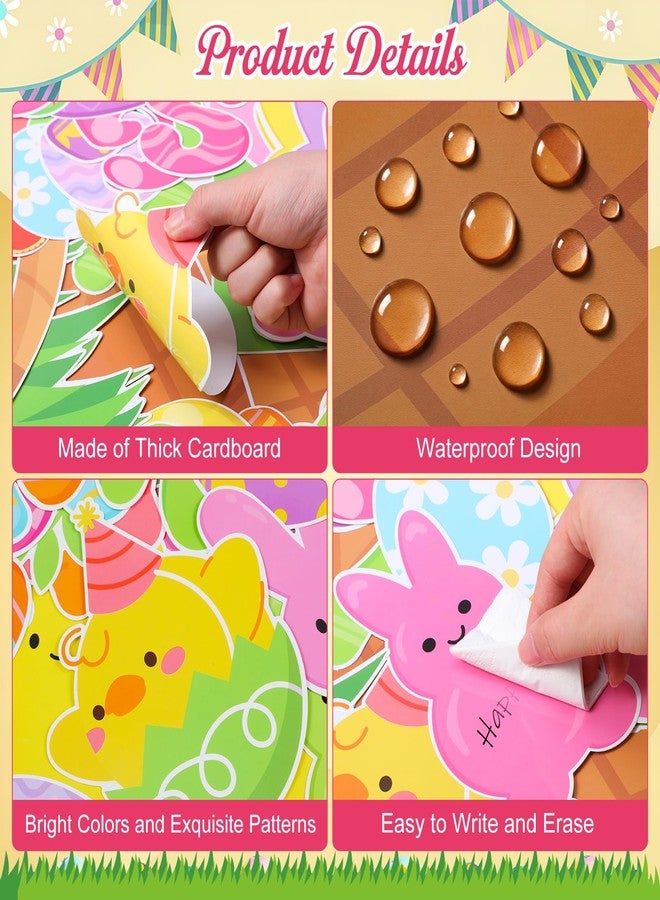 Containlol Easter Bulletin Board Decorations Set Easter Bunny Egg Classroom Door Decorations Hopping into Spring Paper Cutouts Wall Stickers Decals for Chalkboard Teacher Home Office Spring Party - Image 3