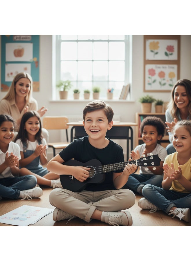 Megarya 21 Inch Concert Ukulele Black| Beginner Kids Hawaii Acoustic Uke with Gig Bag - Image 2