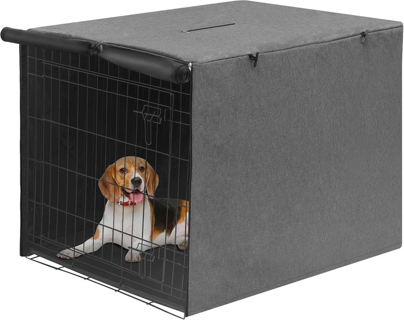 Deblue 48” Dog Crate Cover, Privacy Durable Polyester Pet Kennel Cover Universal Fit for Wire Dog Crate (Grey) - Image 1