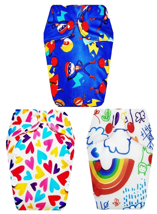 حفاضات قماشية فاخرة من دمبلدو للأطفال حديثي الولادة مع حشوة داخلية (عبوة من 3 قطع) | ناعمة ولطيفة | مانعة للتسرب | سهلة التنظيف | موثوق بها من قبل الأمهات | من 0 إلى 4 أشهر | للجنسين - Image 1