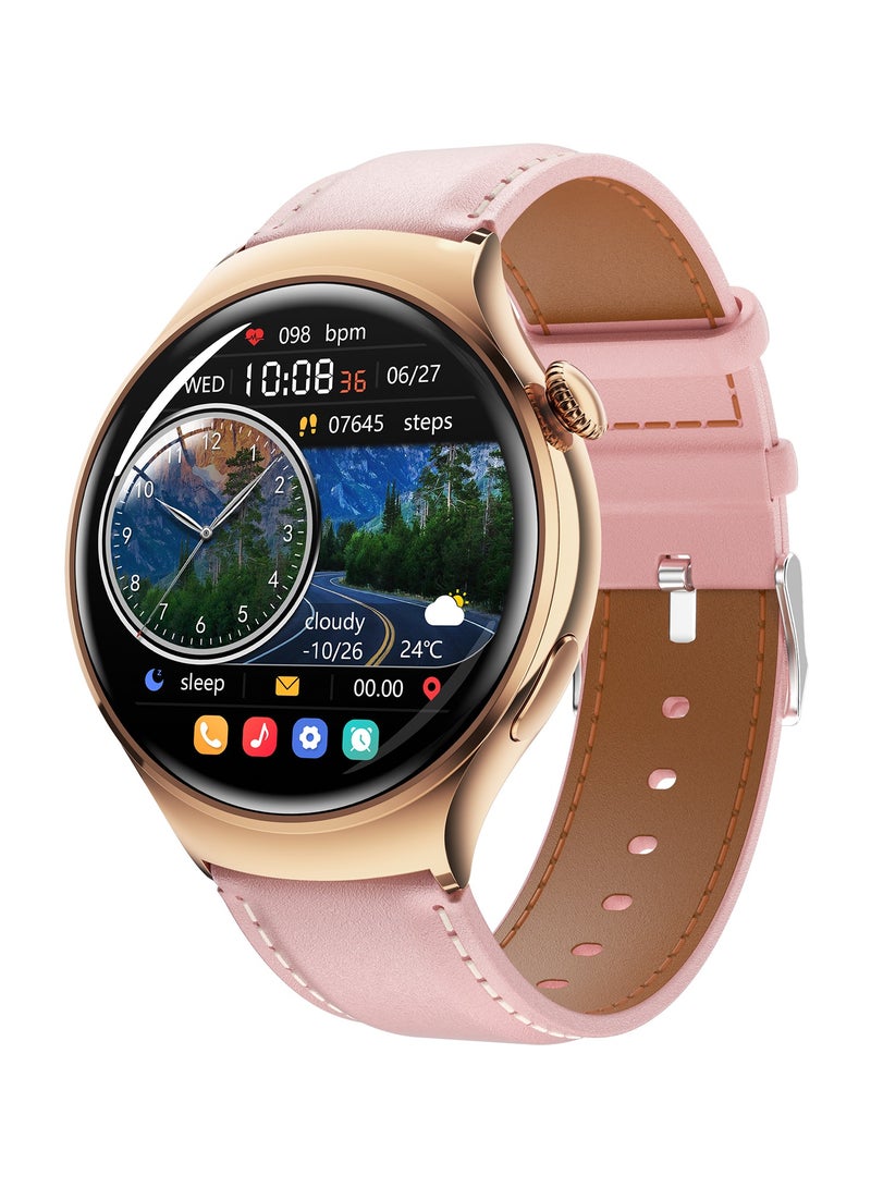 GULFLINK High Quality M11 Smart Watch 1.27 Inch HD Screen 100+ Sports Modes All Day Heart Rate Monitoring Smartwatch For Women- Pink and Brown - Image 1