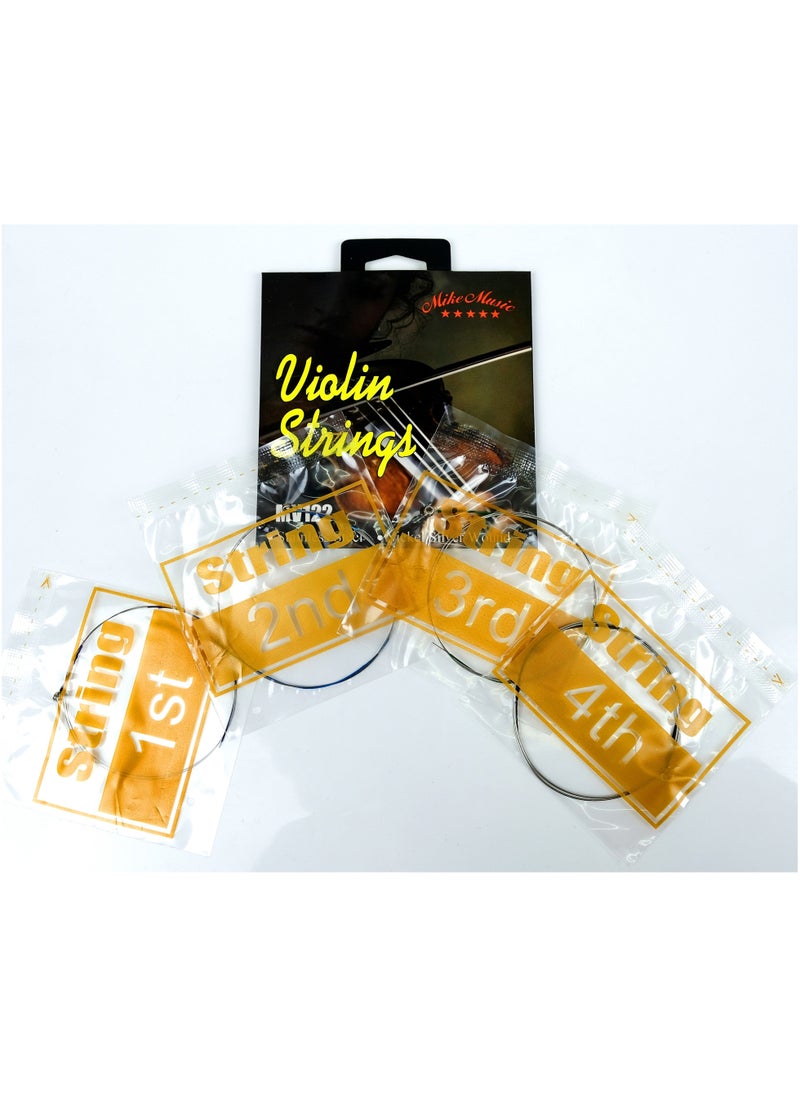 null - Mike Music Full Set High Quality Violin Strings Size 4/4 & 3/4&1/4&1/2&1/8 Violin Strings, G D A & E (Violin Strings MV122) - Image 1
