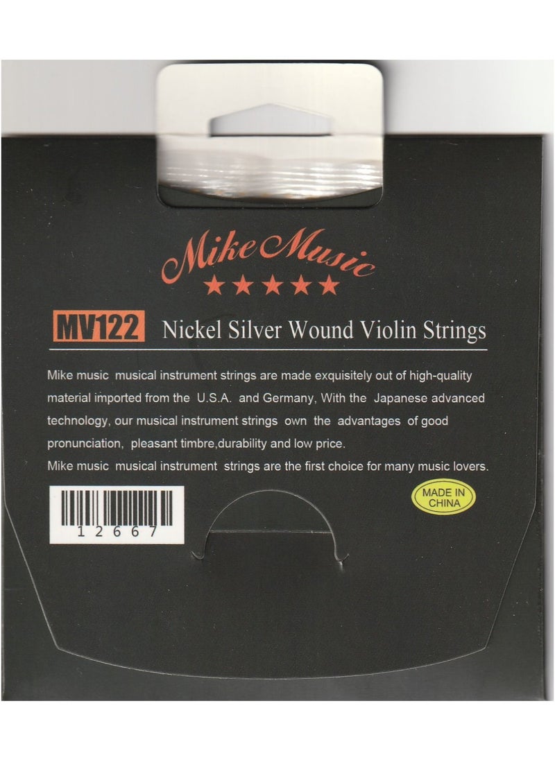 null - Mike Music Full Set High Quality Violin Strings Size 4/4 & 3/4&1/4&1/2&1/8 Violin Strings, G D A & E (Violin Strings MV122) - Image 1