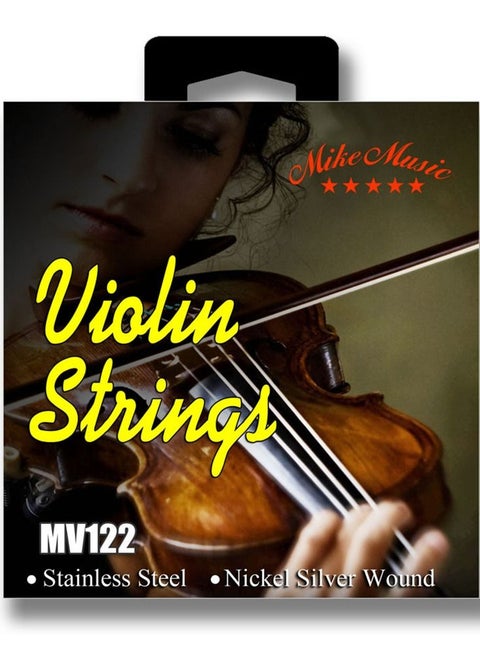 Mike Music Full Set High Quality Violin Strings Size 4/4 & 3/4&1/4&1/2&1/8 Violin Strings, G D A & E (Violin Strings MV122)
