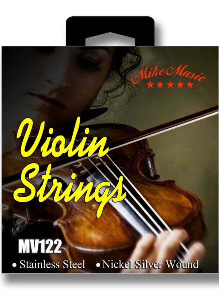 null - Mike Music Full Set High Quality Violin Strings Size 4/4 & 3/4&1/4&1/2&1/8 Violin Strings, G D A & E (Violin Strings MV122) - Image 1