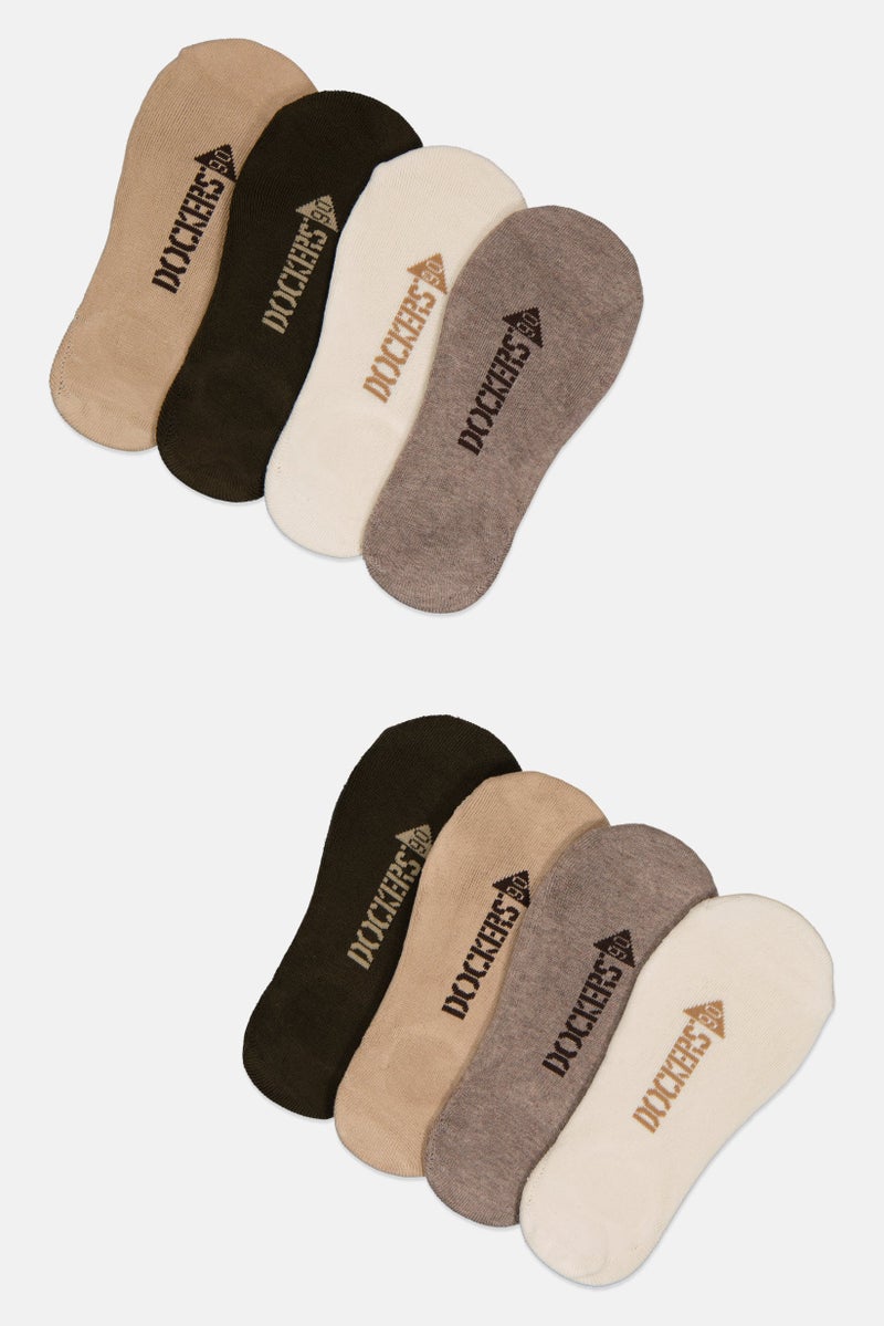 DOCKERS Men 8 Pairs Brand Logo Silicone Heel Grip Socks, Multicolor  - Image 1
