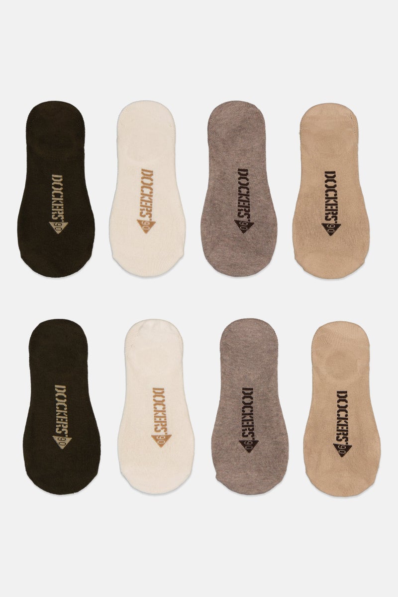 DOCKERS Men 8 Pairs Brand Logo Silicone Heel Grip Socks, Multicolor  - Image 2