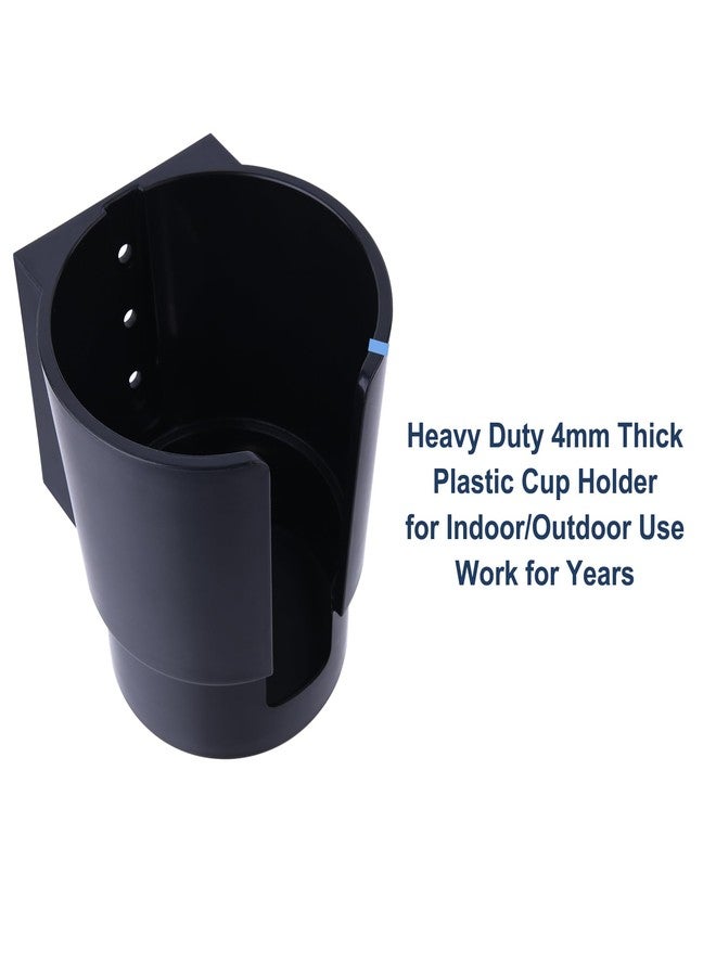JAZBREY Universal Large Cup Holder Wall Mount, Heavy Duty Plastic Drink Holder for Boat Car Truck RV Bus Tractor Wall Wood, Vertical or Horizontal Mount, Fit Most Cups, Bottles, Cans, Tumblers Black Pack of 1 - Image 5