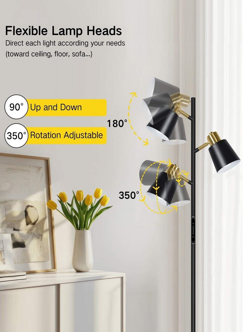 OUTON LED Tree Floor Lamp 36W, Bulbs Included,Dimmable Modern Floor Light with 4 Color Temperature, Remote & Touch Control, 1 Hour Timer, 3 Rotating Standing Lamp for Reading Living Room Bedroom Office, Black - Image 4