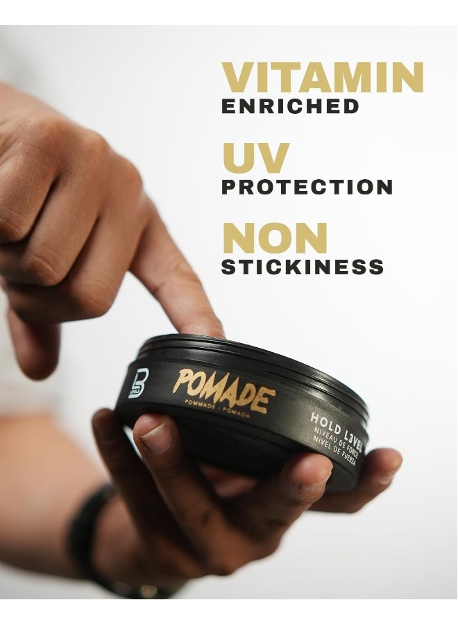 Level 3 Pomade - Improves Hair Strength and Volume - Long-Lasting Hold Infused with Keratin - Level Three Mens Pomade (150 ML) - Image 3