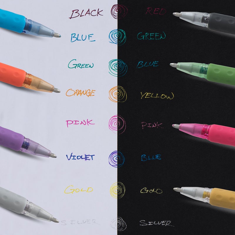 Pentel Sparkle and Krazy Pop, Metallic Gel Ink Pen, (1.0mm), Bold Line, Assorted Ink Colors, 12 count (K91BP12M) - Image 5