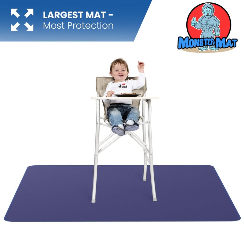 Monster Mat MonsterMat Extra Large Waterproof Splat Mat â€“ 60"x60" Super Jumbo Mess Mat for Floor & Table Protection Washable Mat for Arts, Crafts, Painting, and Playtime (Grey) (Navy Blue) - Image 4