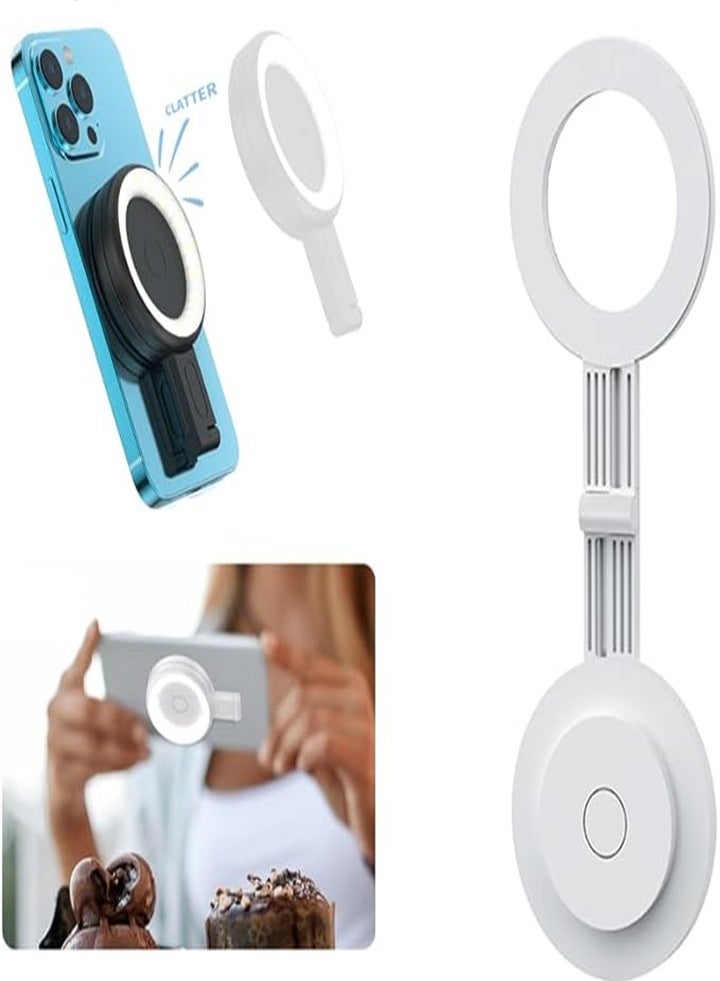【2 in 1】New Portable Magnetic Phone Selfie Light and Holder, 3 Modes Colorful LED Fill Light for Mobile Phones, iPhones, iPads, Laptops, Suitable for Makeup, TikTok, Selfie, Vlog - Image 1