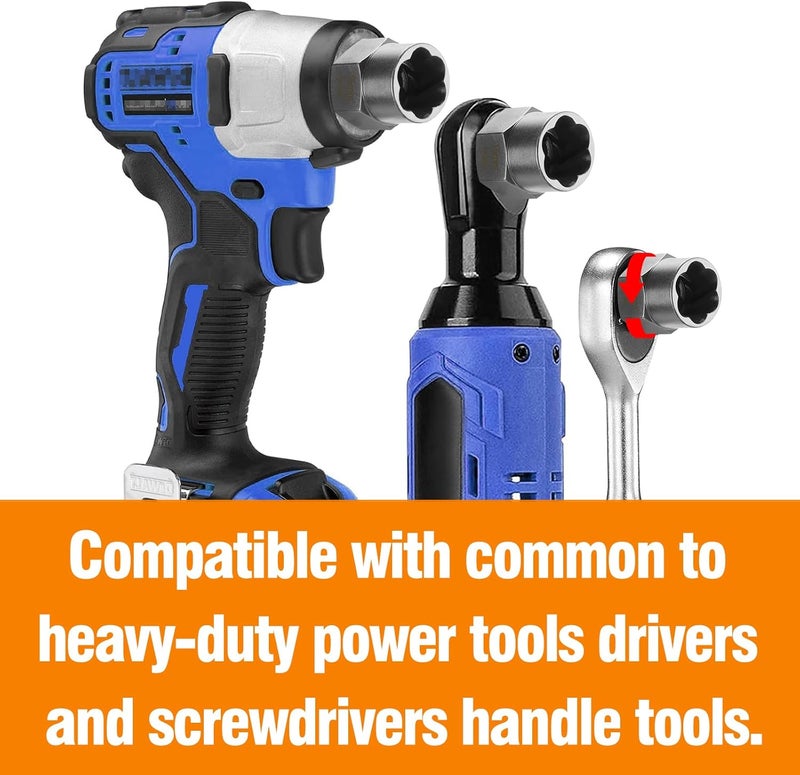 Eapele Bolt Extractor Set, Stripped Nut Remover Twist Sockets, Fit 3/8" Square Drive with Solid Storage Case (21pcs, Silver) - Image 5