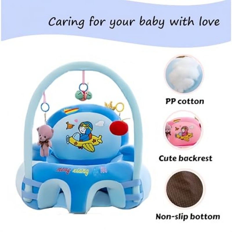 Baby Sitting Support Seat Sofa Cartoon Cute Plush Baby Seat Infant Learning Seat Portable Baby Comfortable Floor Seat Perfect Toddler Gift To Learn To Sit Plane - Image 5