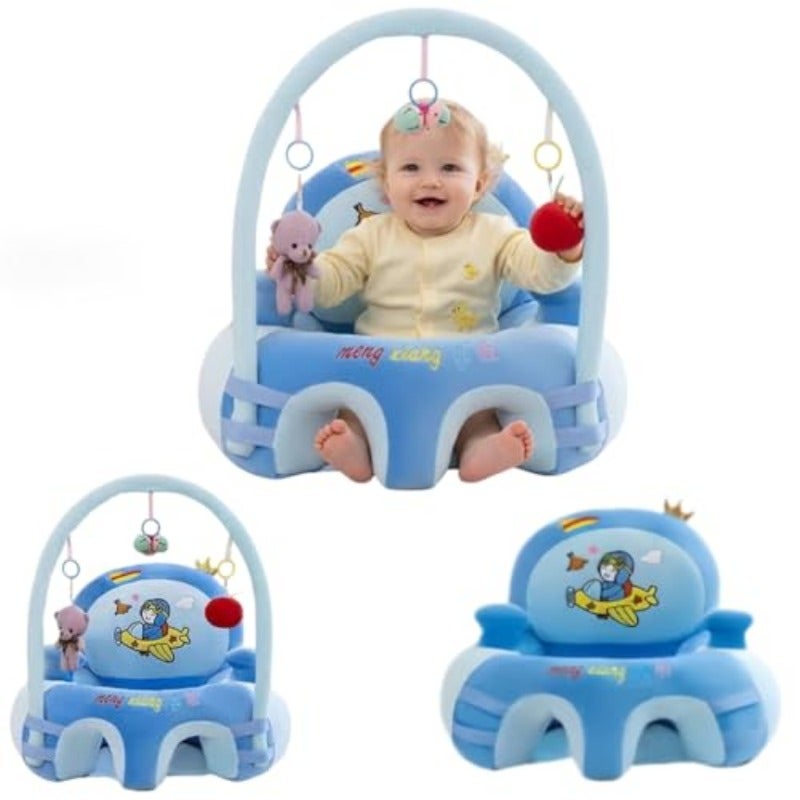 Baby Sitting Support Seat Sofa Cartoon Cute Plush Baby Seat Infant Learning Seat Portable Baby Comfortable Floor Seat Perfect Toddler Gift To Learn To Sit Plane - Image 1