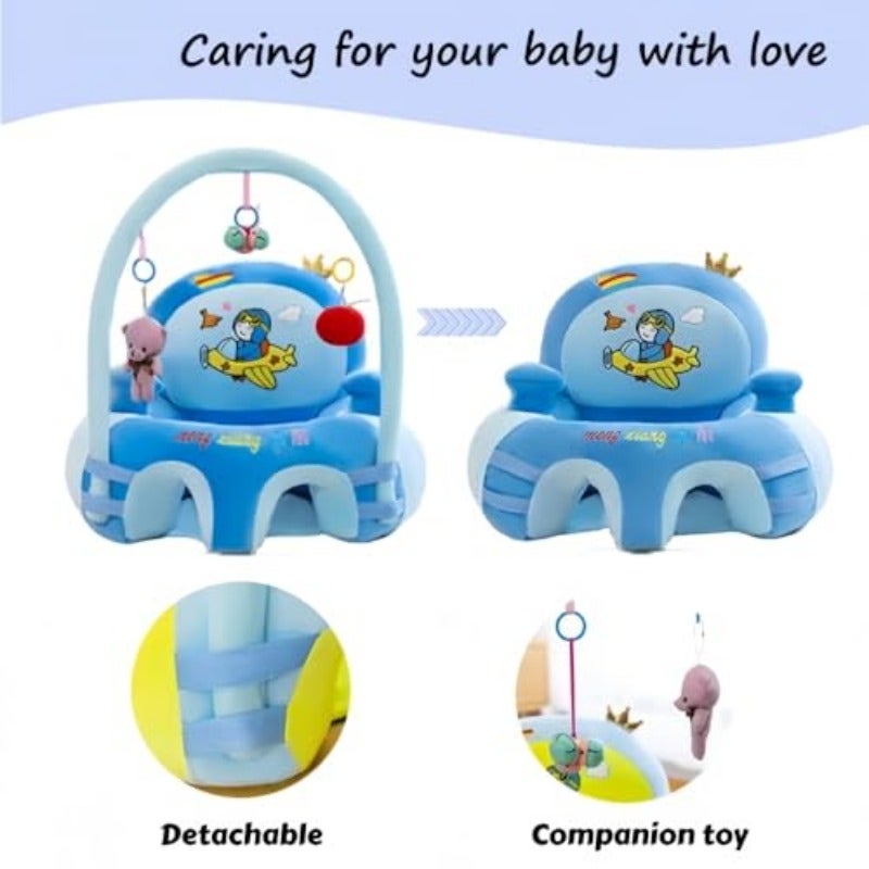 Baby Sitting Support Seat Sofa Cartoon Cute Plush Baby Seat Infant Learning Seat Portable Baby Comfortable Floor Seat Perfect Toddler Gift To Learn To Sit Plane - Image 3