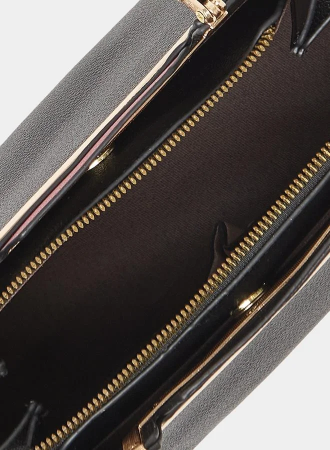 Styli Metal Accent Shoulder Bag with Dual Handle