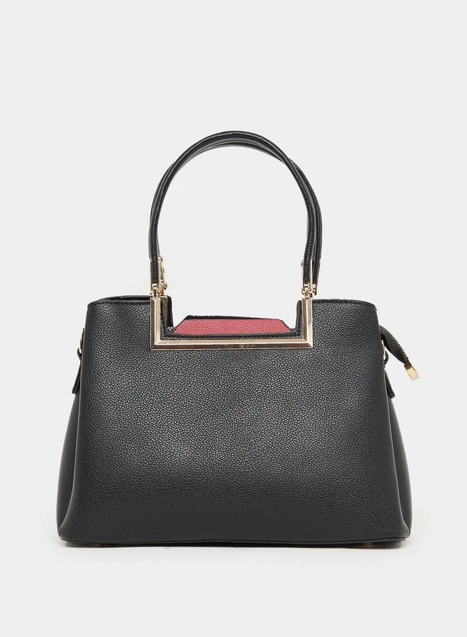 Styli Metal Accent Shoulder Bag with Dual Handle