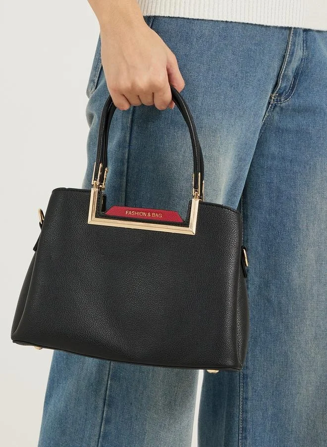 Styli Metal Accent Shoulder Bag with Dual Handle