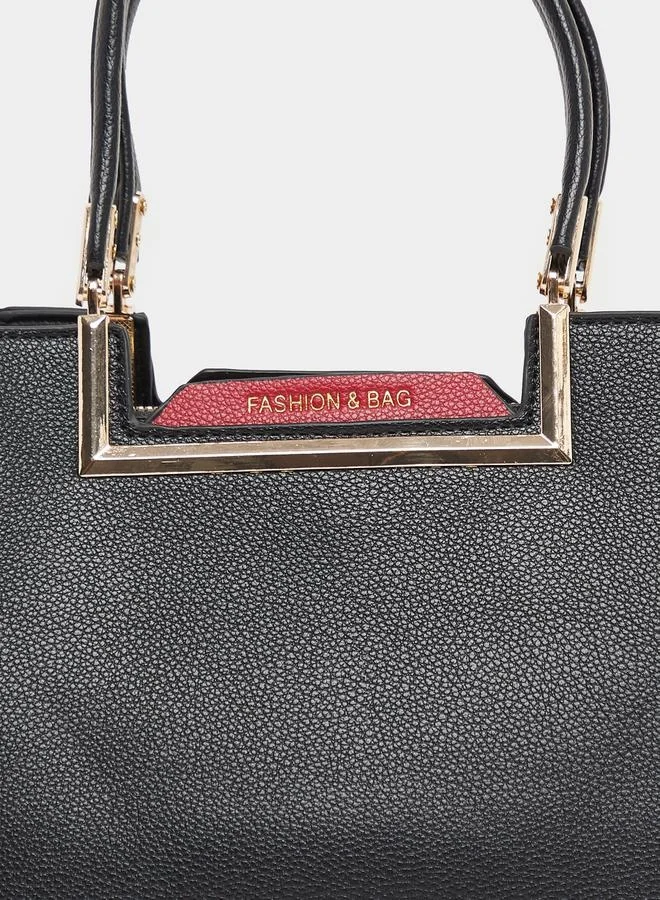 Styli Metal Accent Shoulder Bag with Dual Handle
