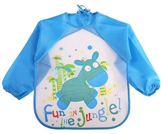 بافتة مقاومة للماء طويلة الاكمام للارتداء اثناء الاكل والرسم, أزرق فاتح - Image 1