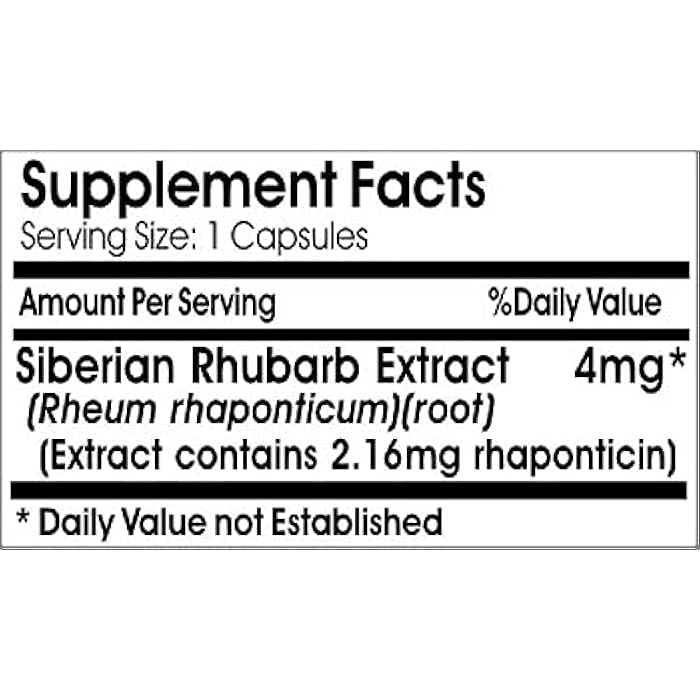 Vitamins Because Siberian Rhubarb Extract 4mg 200 Capsules Vitamins Because - Image 2