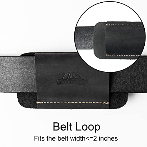 Topstache Knife Sheath, Handmade Knife Holster, Horizontal Carry Leather Sheath for Belt, EDC Pocket Organizer for Men,Size S,Black - Image 5