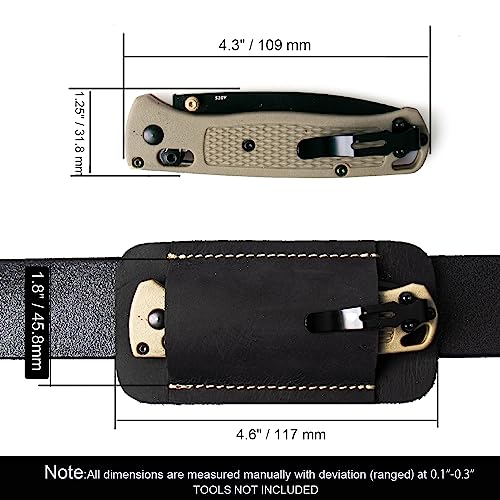 Topstache Knife Sheath, Handmade Knife Holster, Horizontal Carry Leather Sheath for Belt, EDC Pocket Organizer for Men,Size S,Black - Image 3