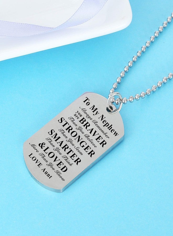 Nimteve To My Niece Nephew Inspirational Gift Jewelry Dog Tag Pendant Necklace From Aunt Uncle Nephew Necklace Niece Necklace (Aunt To Nephew Always Remember) - Image 4