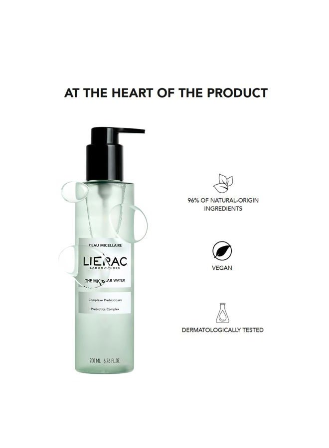 Lierac LIERAC|Micellar Water Cleanser - Gentle Makeup Remover and Cleanser with Marine Prebiotics - Cleansing Water - Ideal for Sensitive Skin - 200 ml Bottle  - Image 2
