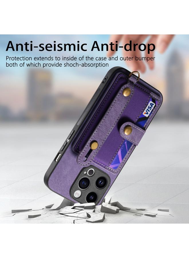 S-TOP Case For iPhone 15 Pro Max Retro Cross Wristband Wallet Leather Back Phone Case - Image 2