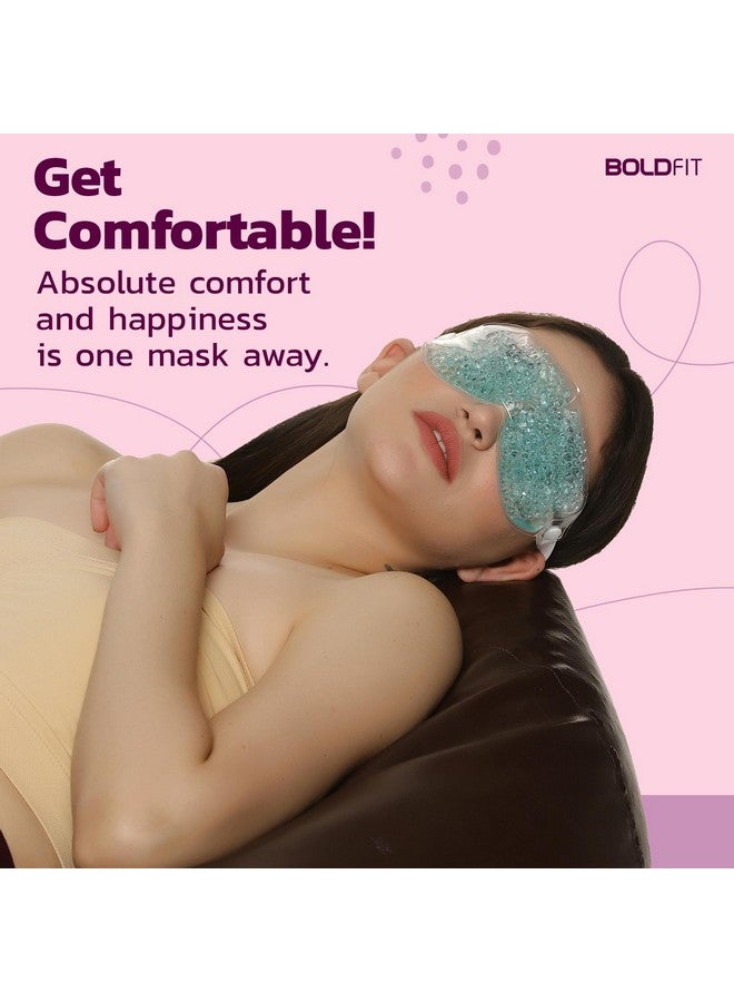 BoldHealth Eye Mask with Cooling Gel for Dark Circles, Dry Eyes, Cooling Eyes, Pain Relief, Redness, Eye Patches Eye Cooling Gel Pad Stretchable for Eye Relaxing, Sleeping for Women and Men - Blue - Image 2