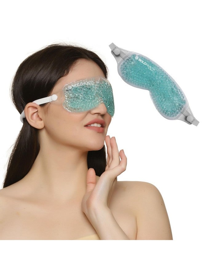 BoldHealth Eye Mask with Cooling Gel for Dark Circles, Dry Eyes, Cooling Eyes, Pain Relief, Redness, Eye Patches Eye Cooling Gel Pad Stretchable for Eye Relaxing, Sleeping for Women and Men - Blue - Image 1