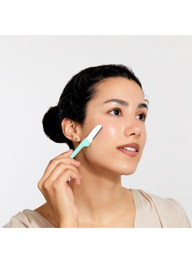 Contours Rx Derma Blades - Facial Razor & Dermaplaning Tool for Peach Fuzz, Bikini Line, Eyebrows, Arms and Neck - Portable Stainless Steel Face Razors with Foldable Handle (3pk) - Image 5