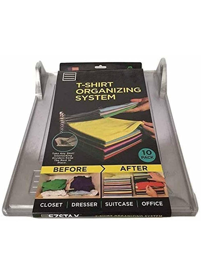 Whitecloud TRANSFORMING HOMES Whitecloud TRANSFORMING HOMES Cloud 10 Layer AntiWrinkle Storage Organizer Holder Rack for Round Neck TShirts 27875  - Image 5